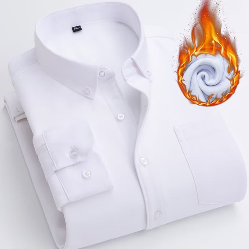 Men’s Fleece-Lined Oxford Flannel Warm Shirt