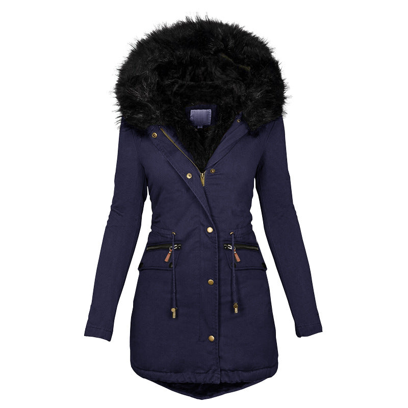 Women’s Plush Hooded Winter Parka Jacket