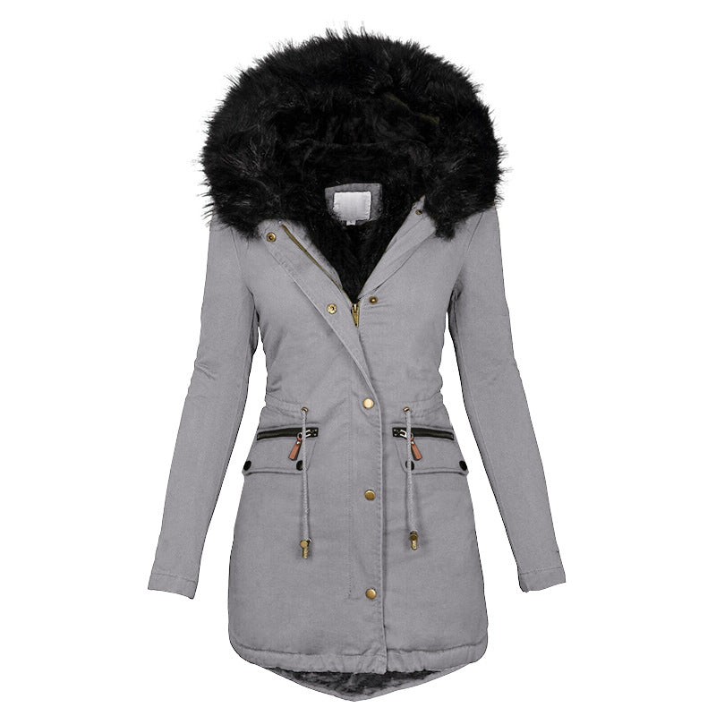 Women’s Plush Hooded Winter Parka Jacket