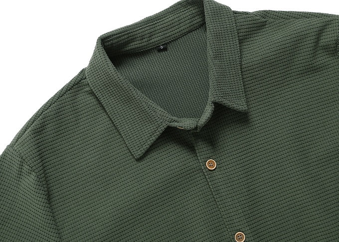 Men's Casual Loose Checked Short-sleeved Shirt