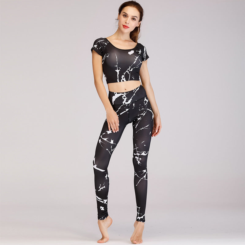 Fashion printed yoga clothes suit women