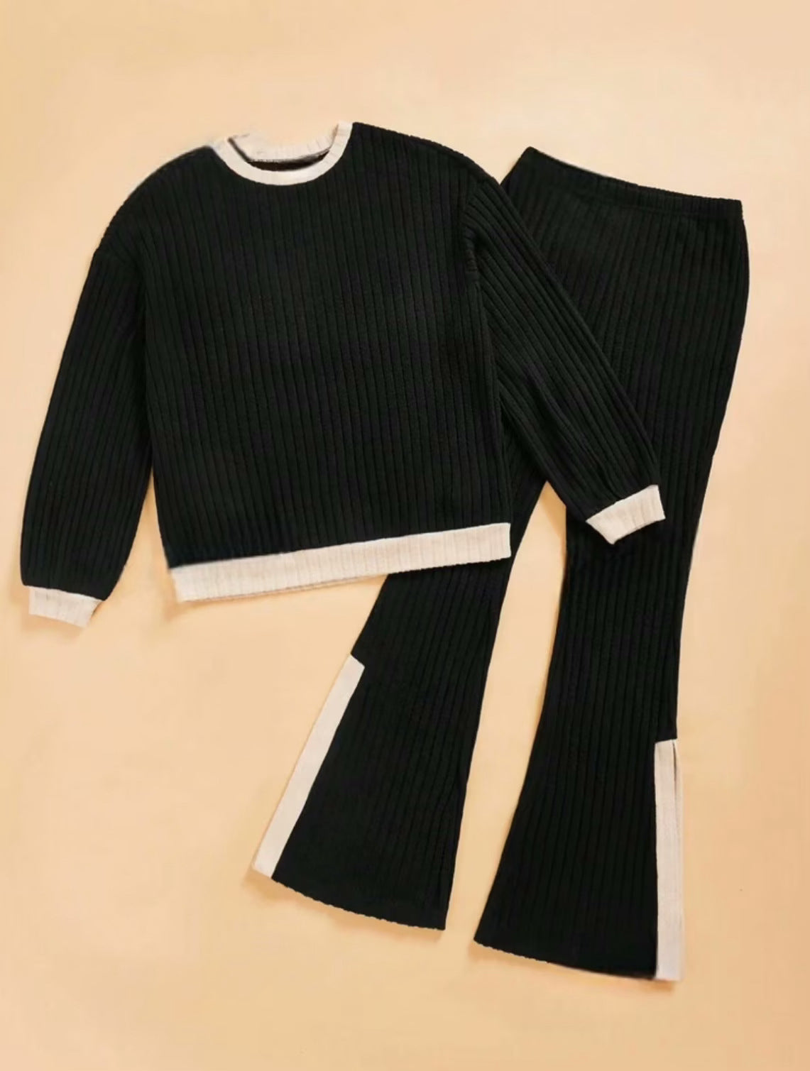 Autumn And Winter Casual Loose Homewear High-waist Elegant Slit Set