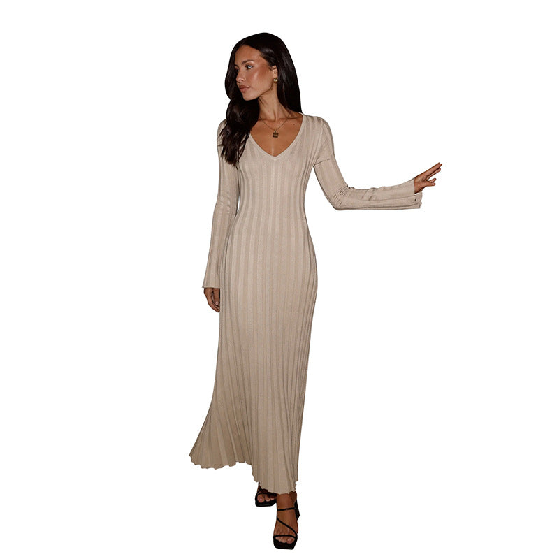 Elegant Light Dress For Women V-neck Dress