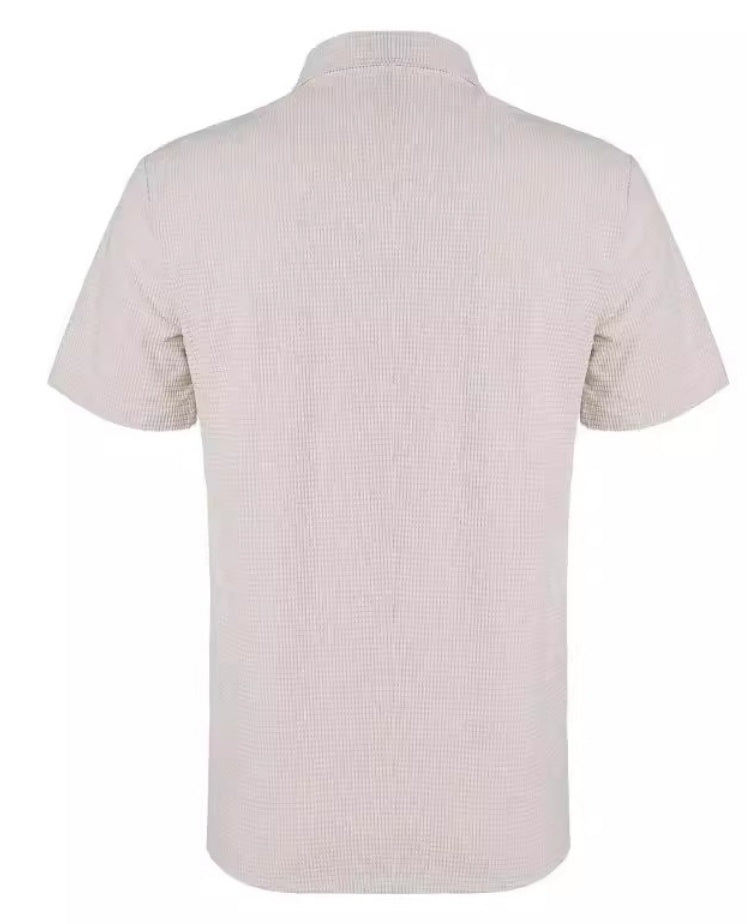 Men's Casual Loose Checked Short-sleeved Shirt