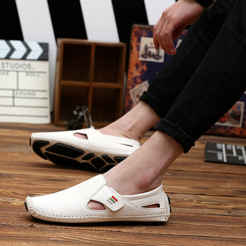 Peas shoes lazy leather shoes