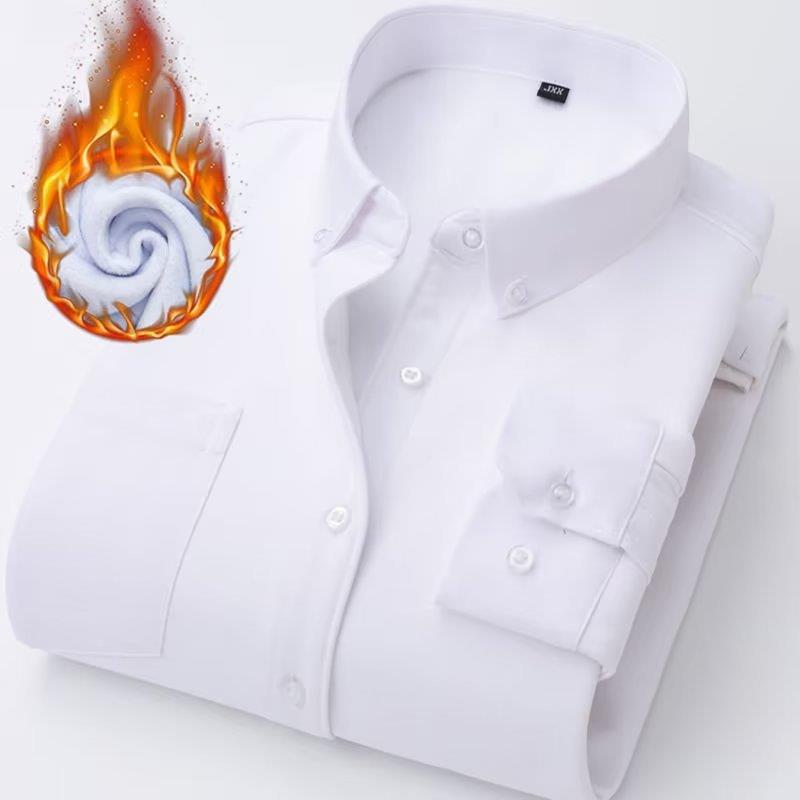 Men’s Fleece-Lined Oxford Flannel Warm Shirt