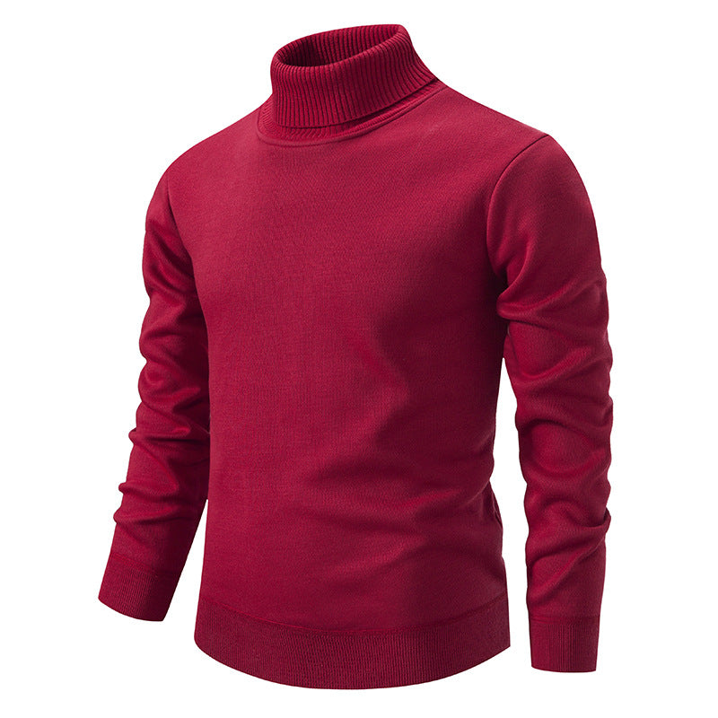 Men’s Fleece-Lined Turtleneck Knit Sweater Clothing