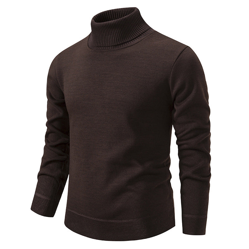 Men’s Fleece-Lined Turtleneck Knit Sweater Clothing
