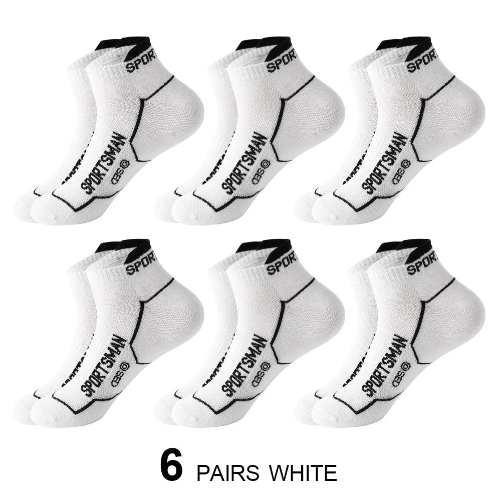 Men Sweat-Absorbent Sports Socks 6-Pack