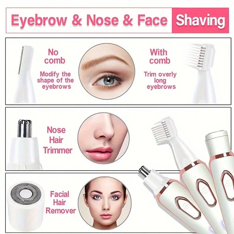 4-in-1 Cordless Women Body Hair Trimmer