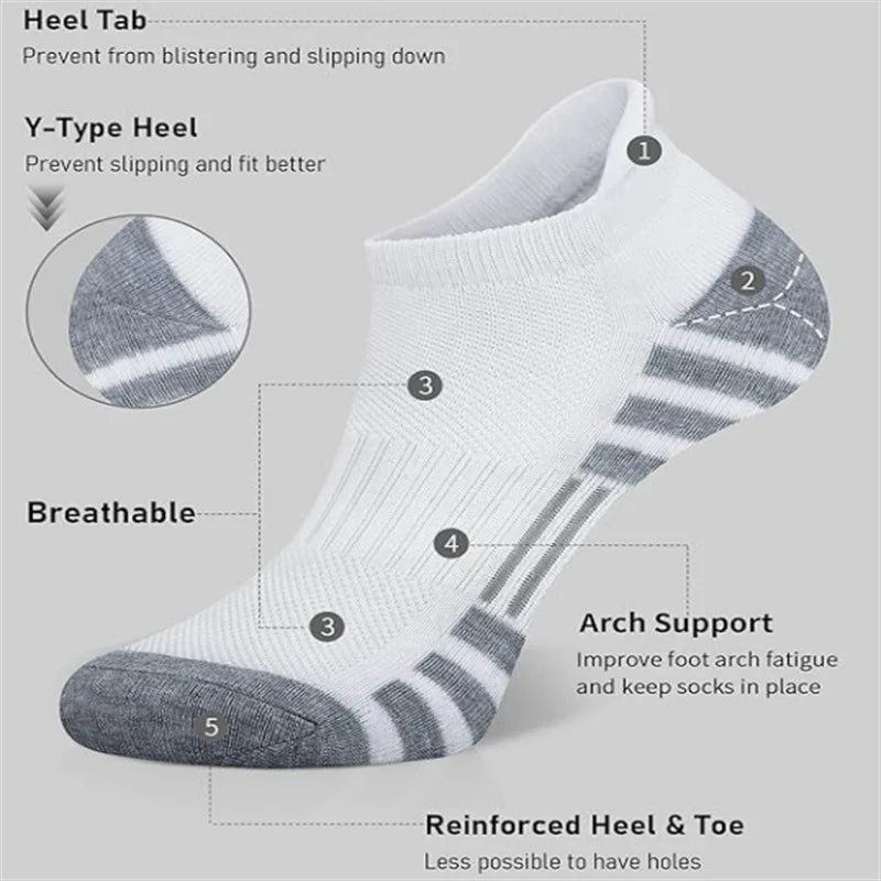 Ankle Sports Socks, Cushioned, Breathable, Unisex,