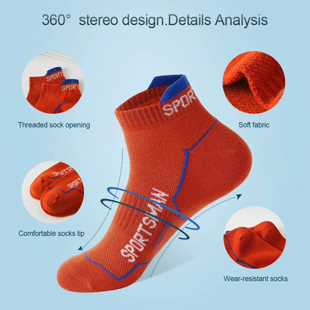 Men Sweat-Absorbent Sports Socks 6-Pack