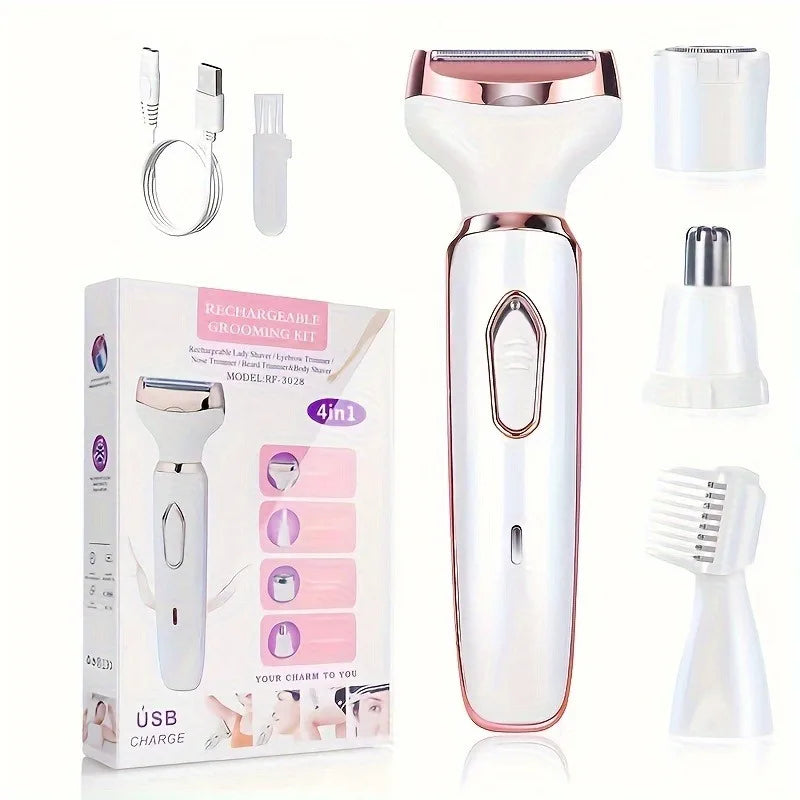 4-in-1 Cordless Women Body Hair Trimmer