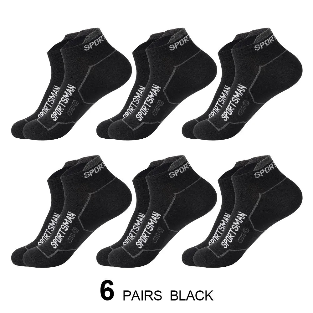 Men Sweat-Absorbent Sports Socks 6-Pack