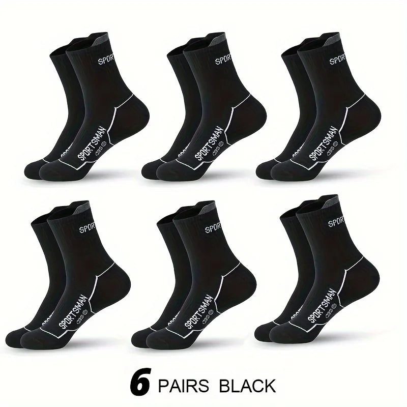 Men Sports Ankle Socks 6-Pack Breathable