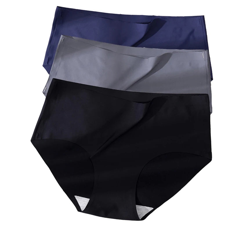 3PCS Plus Size Ice Silk Seamless Panties
