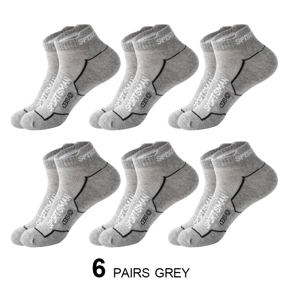 Men Sports Ankle Socks 6-Pack Breathable