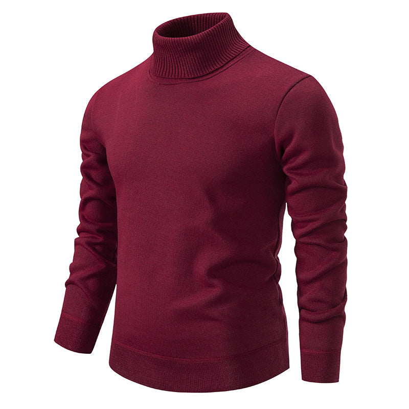 Men’s Fleece-Lined Turtleneck Knit Sweater Clothing
