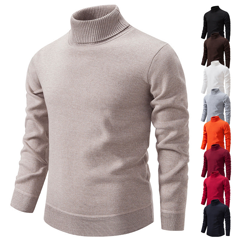 Men’s Fleece-Lined Turtleneck Knit Sweater Clothing