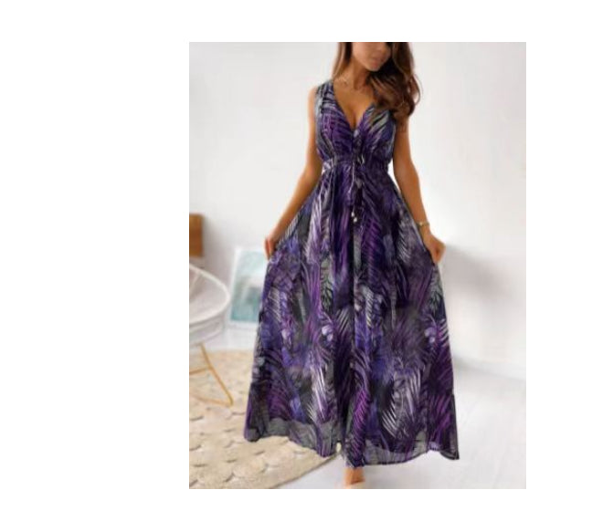 Printed Tie Dress Women
